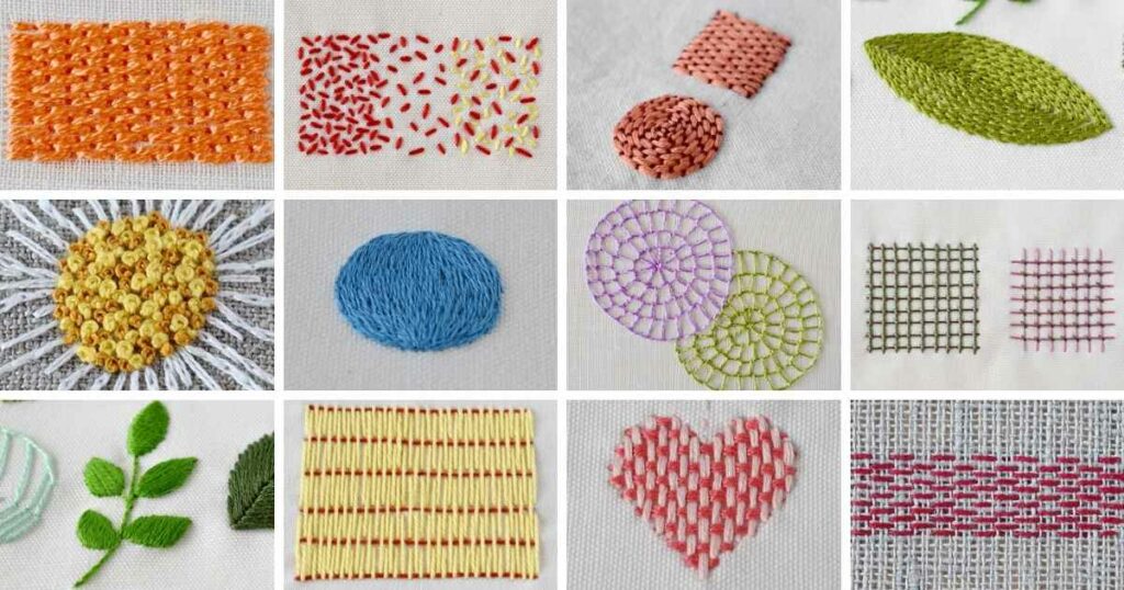 Embroidery stitches for filling_12 techniques