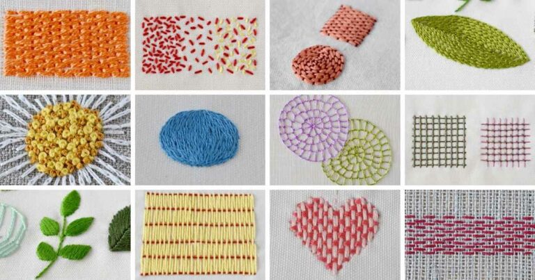 Embroidery stitches for filling_12 techniques