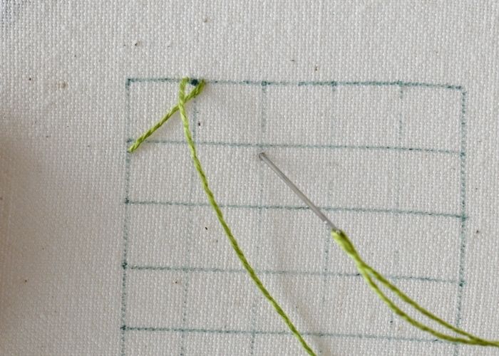 Herringbone Square Stitch embroidery instructions