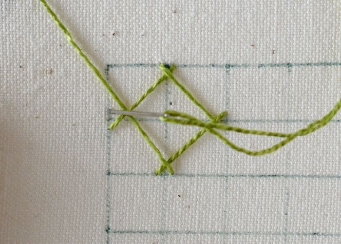 Herringbone Square Stitch embroidery guide