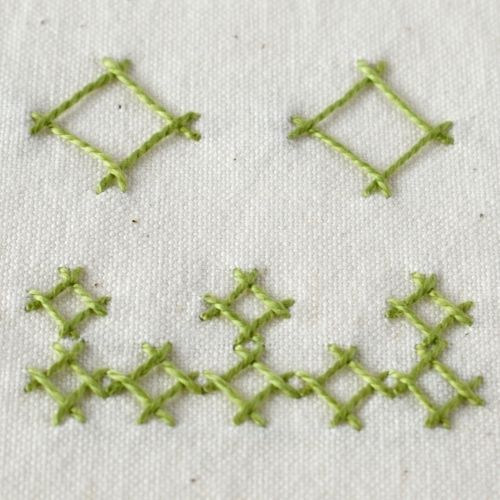 Herringbone Square Stitch embroidery Small square image