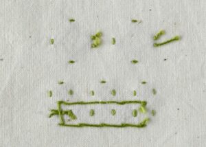 Herringbone Square Stitch embroidery reverse side