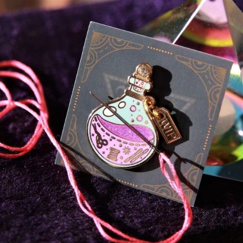 Hand embroidery accessories - Potion bottle needle minder by Stitchonomy on Etsy