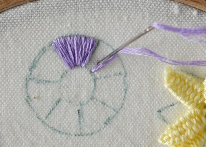 flower embroidery for beginners with satin stitch