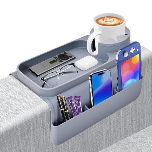 Silicone sofa armrest tray on Amazon