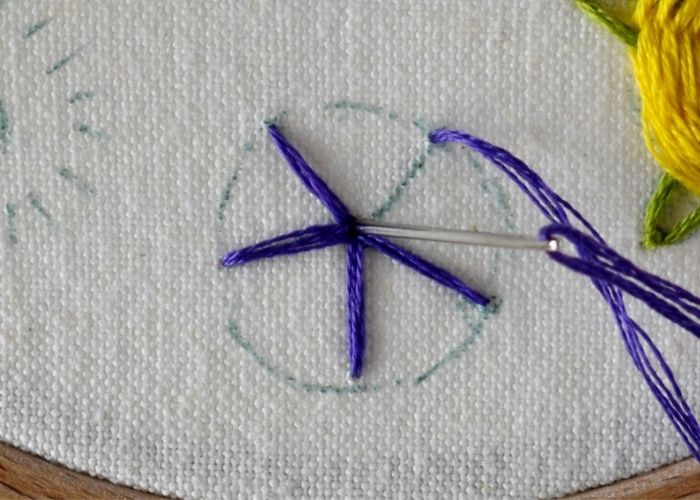 Beginner Flower Embroidery - Woven Spider Wheel