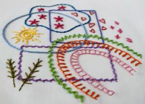 14 Chain Stitch Variations - Hand embroidery sampler image