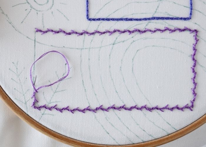 Chain Stitch variations Alternating Twisted Chain Stitch step 4 image