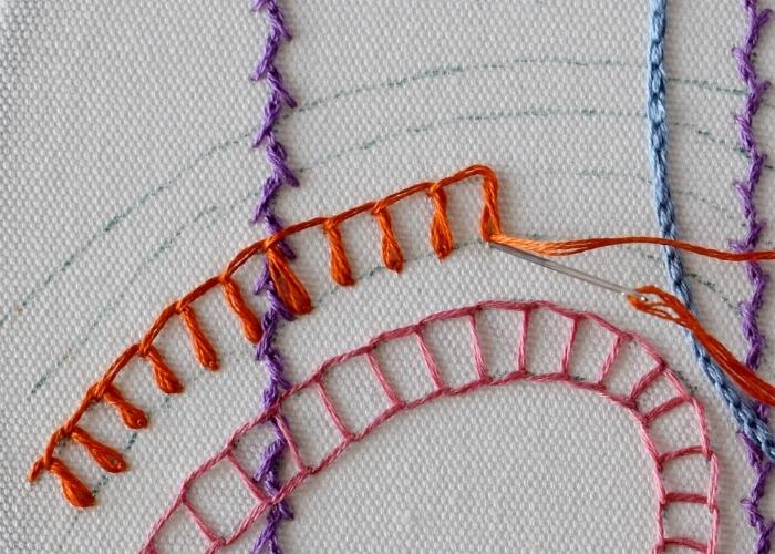Chain Stitch variations Basque Stitch step 2 image