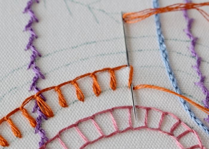 Chain Stitch variations Basque Stitch step 4 image