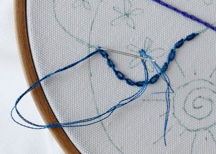 Chain Stitch variations Cable Chain Stitch step 2 image
