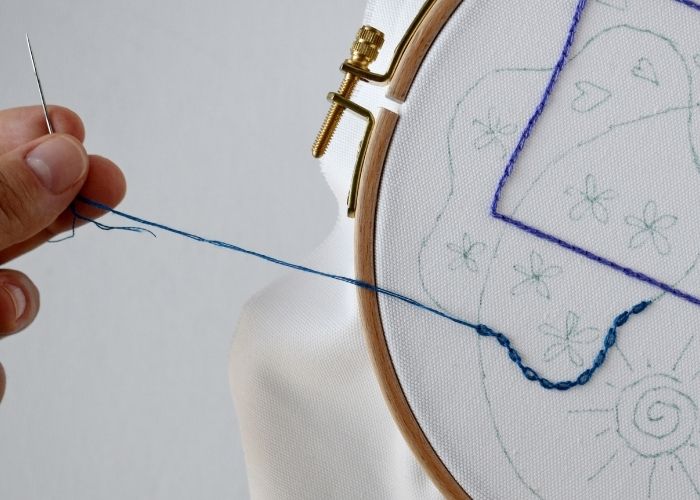 Chain Stitch variations Cable Chain Stitch step 4 image