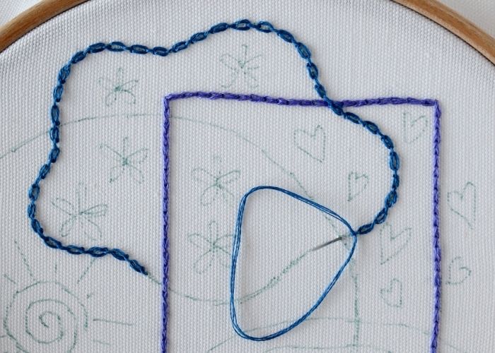 Chain Stitch variations Cable Chain Stitch step 5 image