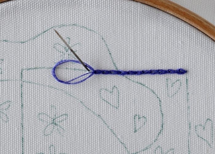 Chain Stitch variations Chain stitch step 1 image
