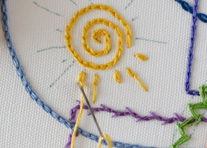 Chain Stitch variations Detached Chain Stitch step 1 image