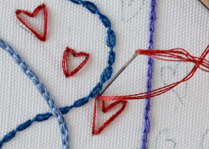 Chain Stitch variations Heart Chain Stitch step 3 image