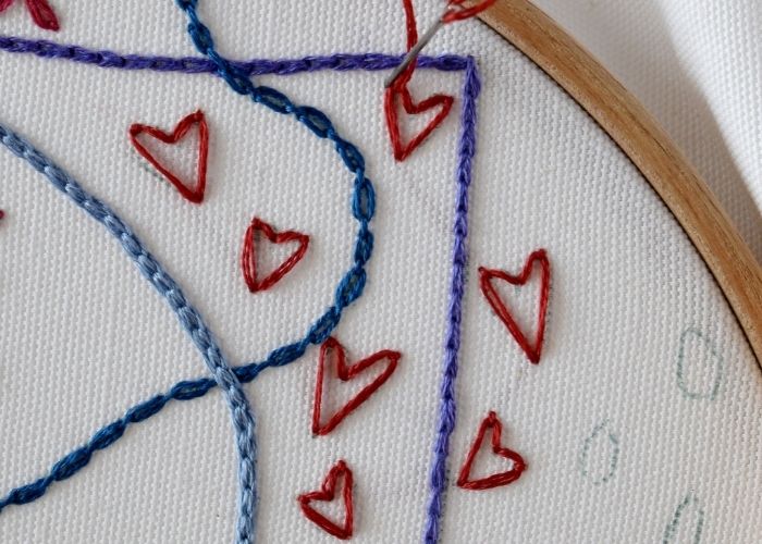 Chain Stitch variations Heart Chain Stitch step 4 image