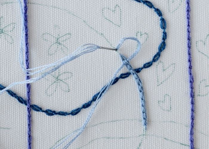 Chain Stitch variations Hungarian Braided Chain Stitch step 1 image