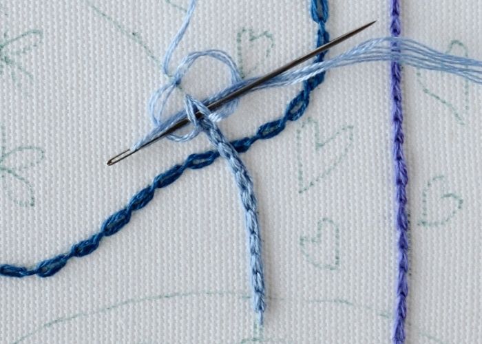 Chain Stitch variations Hungarian Braided Chain Stitch step 2 image