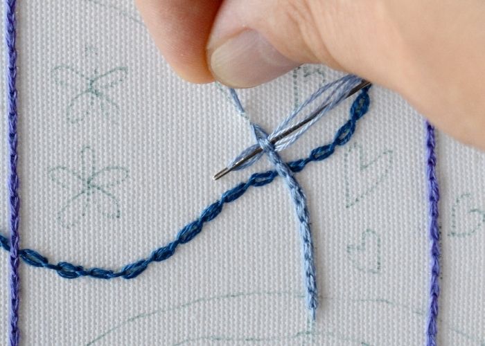 Chain Stitch variations Hungarian Braided Chain Stitch step 3 image