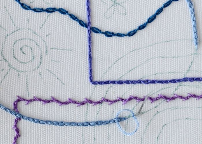 Chain Stitch variations Hungarian Braided Chain Stitch step 4 image