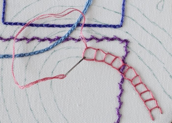 Chain Stitch variations Open Chain Stitch step 1 image