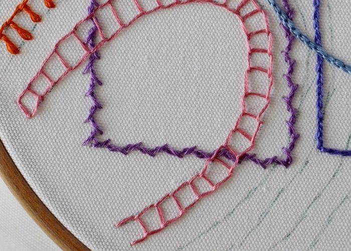 Chain Stitch variations Open Chain Stitch step 2 image