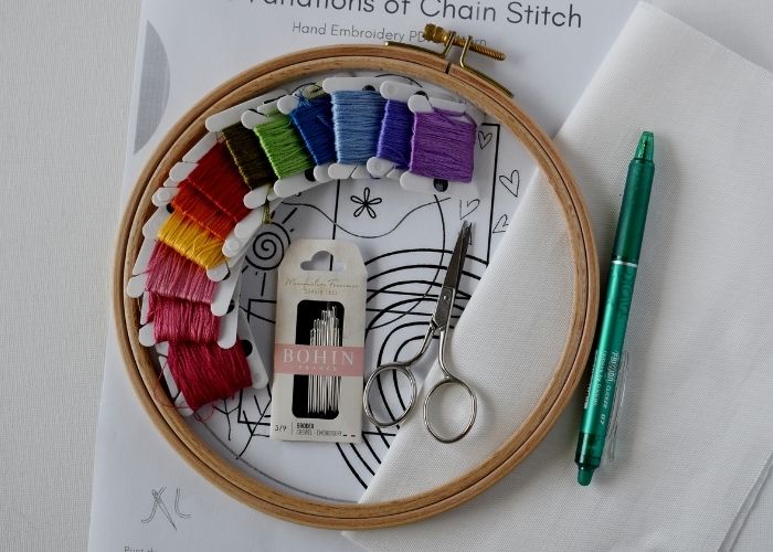 Chain Stitch variations Tools and materials image