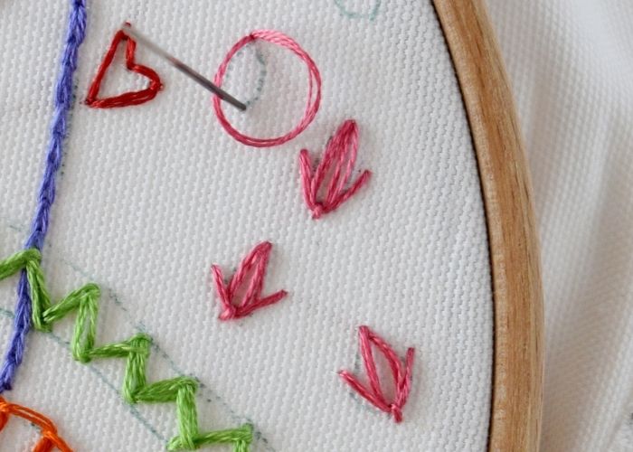 Chain Stitch variations Tulip Stitch step 1 image