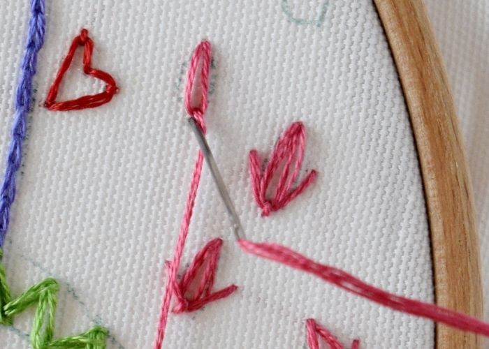 Chain Stitch variations Tulip Stitch step 2 image