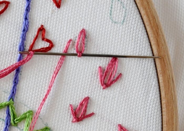 Chain Stitch variations Tulip Stitch step 3 image