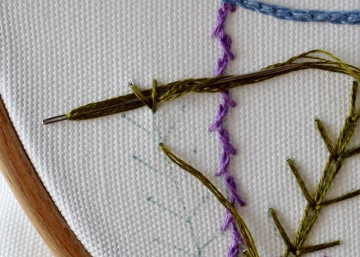 Chain Stitch variations Wheatear Stitch step 2 image