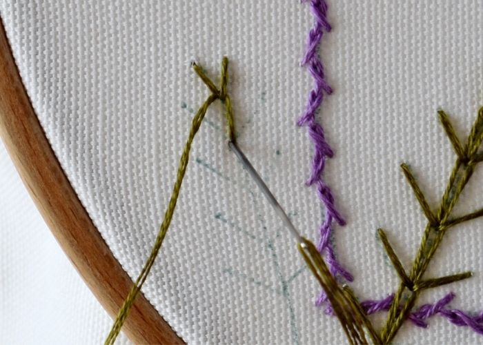 Chain Stitch variations Wheatear Stitch step 3 image