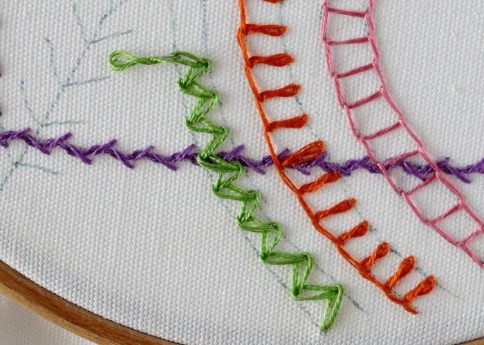 Chain Stitch variations Zig Zag Chain stitch step 2 image