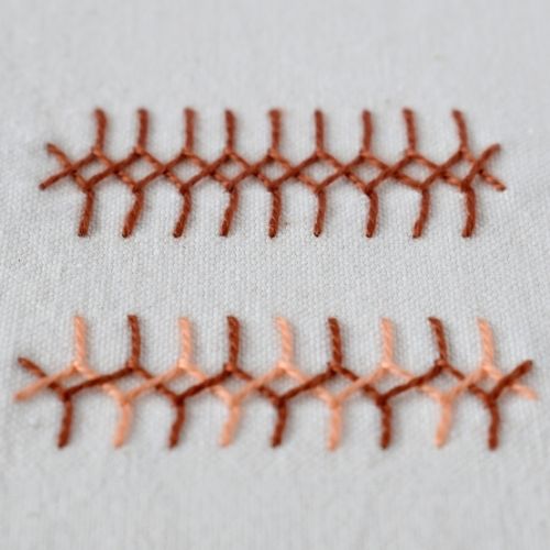 Double Cretan Stitch embroidery with pearl cotton thread Small image