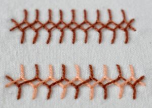 Double Cretan Stitch embroidery with pearl cotton thread image