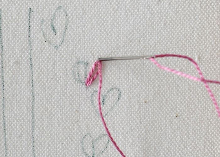 Heart Chain Stitch embroidery tutorial