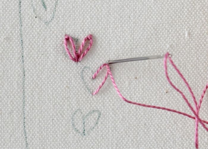 Heart Chain Stitch embroidery Step 3 image