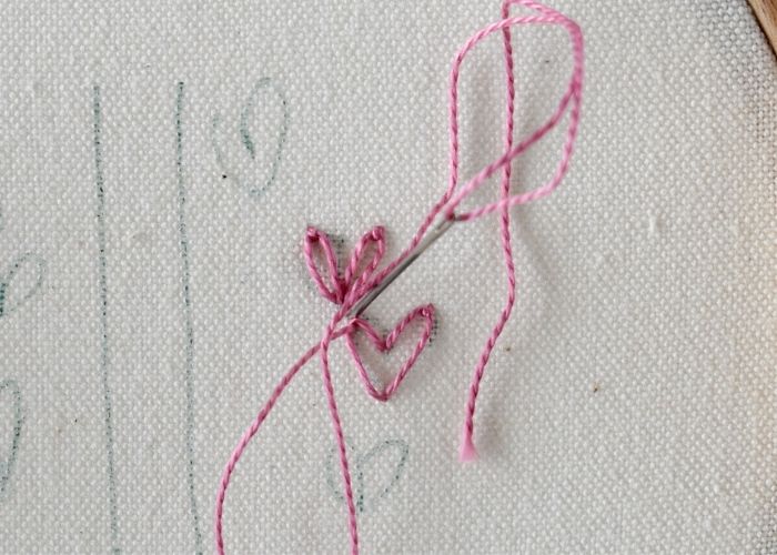 How to stitch Heart Chain Stitch embroidery