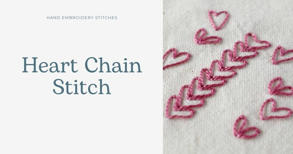 Heart Chain Stitch embroidery instructions main image
