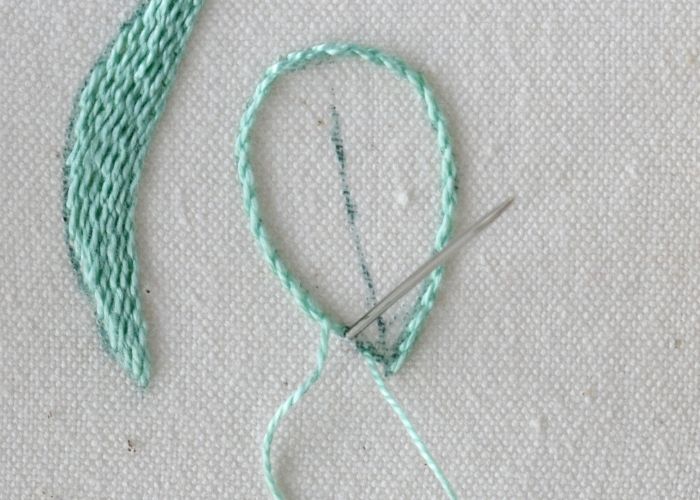 How to embroider Stem stitch filling instructions