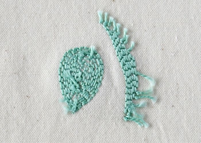 Stem Stitch Filling with pearl cotton reverse side image