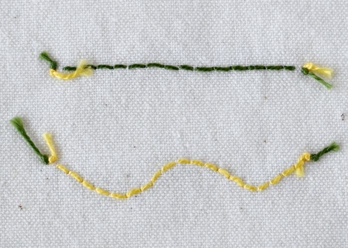 Whipped Stem Stitch Embroidery reverse side image