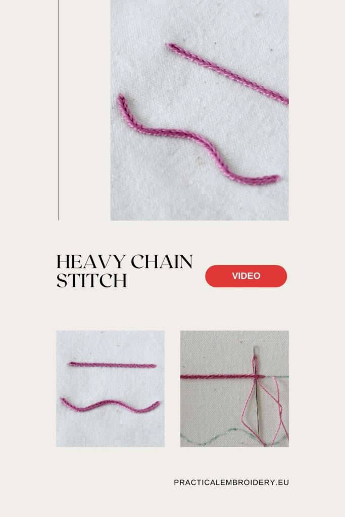 Step-by-Step Heavy Chain Stitch Video Tutorial PIN image