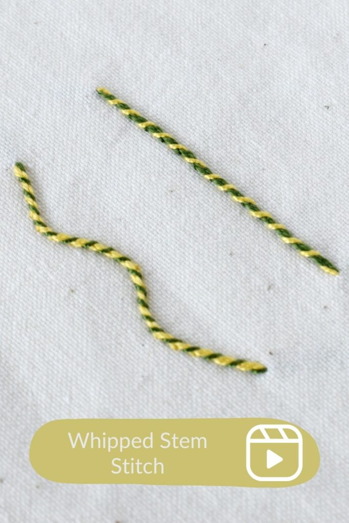 Stitch This! Whipped Stem Stitch Video Guide PIN image