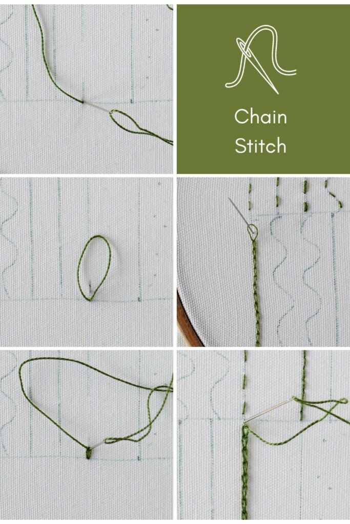 Chain Stitch hand embroidery tutorial PIN image