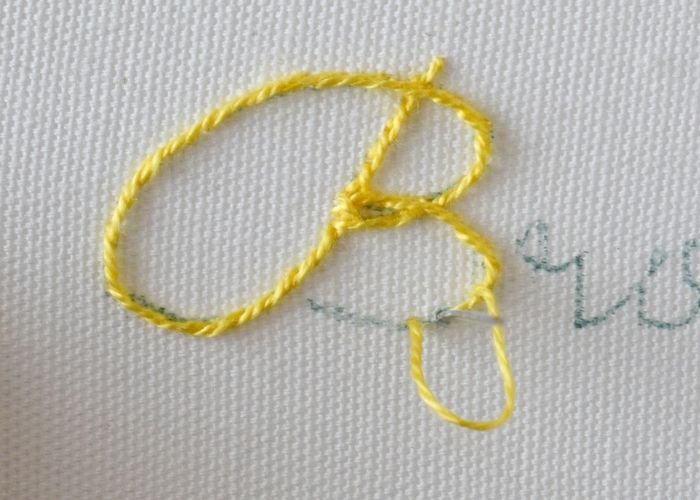 Brown - text embroidery step 1 image