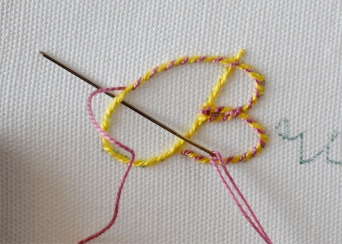 Brown - text embroidery step 2 image