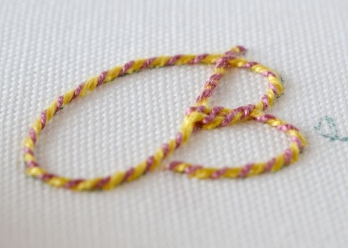 Brown - text embroidery step 3 image