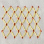 Cloud Filling Stitch embroidery with yellow and red pearl cotton image